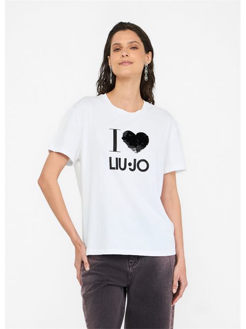 T-shirt con applicazioni LIU JO | MF5345JS923/M9683